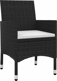 vvidaXL Σετ Τραπεζαρίας Κήπου 9 τεμ. Συνθ. Ρατάν/Γυαλί με Μαξιλάρια