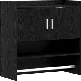 vidaXL Ράφι Τοίχου Επιτοίχιο Μαύρη Δρυς 80 x 36 x 80 εκ