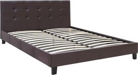 Κρεβάτι Sissy Megapap από τεχνόδερμα χρώμα καφέ 160x200εκ.