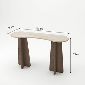 Συρταριέρα Τραβερτίνη / Καρυδί SIAR 120x35x75