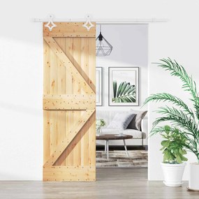 vidaXL Συρόμενη Πόρτα Φυσικό και Λευκό 70 x 210 cm