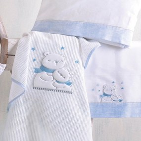 Σεντόνια Βρεφικά Snowball Με Κέντημα (Σετ 3τμχ) Ciel Ρυθμός Cradle 100x160cm 100% Cotton