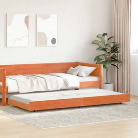 vidaXL Σκελετός Κρεβατιού Καφέ 100 x 200 cm Μασίφ ξύλο πεύκου