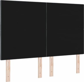 vidaXL LED κεφαλάρι Σκούρο Γκρι 144 cm Τεχνητό Δέρμα