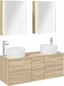 vidaXL Σετ Επίπλων Μπάνιου 5 pcs Sonoma Δρυς
