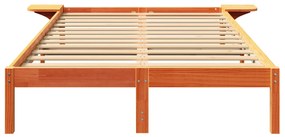 vidaXL Πλαίσιο κρεβατιού με κομοδίνα Καστανό 140 x 190 εκ Κερωτό καφέ