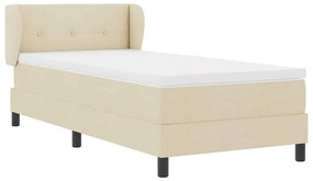 vidaXL Κρεβάτι box spring με στρώμα με στρώμα Κρεμ 80 x 200 cm ύφασμα