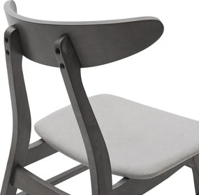 Tραπεζαρία Benson - Orlean pakoworld σετ 5τμχ rustic grey-ύφασμα γκρι 120x75x75εκ