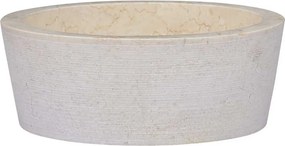 vidaXL Νιπτήρας Κρεμ Ø40 x 15 εκ. Μαρμάρινος