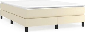 vidaXL Κρεβάτι Boxspring με Στρώμα Κρεμ 140x200εκ. από Συνθετικό Δέρμα