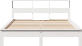 vidaXL Σκελετός Κρεβ. Χωρίς Στρώμα Λευκό 160x200 εκ Μασίφ Πεύκο