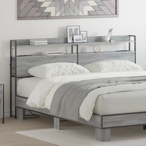 vidaXL Κεφαλάρι Αποθήκης Γκρι sonoma 200 cm Επεξεργασμένο ξύλο