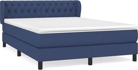 vidaXL Κρεβάτι Boxspring με Στρώμα Μπλε 140x200 εκ. Υφασμάτινο