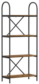 vidaXL Ράφι Βιβλίων Καπνιστή δρυς 60 x 30 x 146 εκ Επεξεργασμένο ξύλο