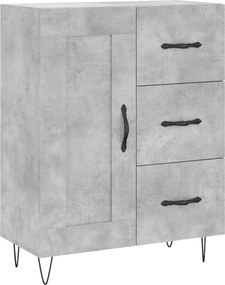vidaXL Ντουλάπι Γκρι Σκυροδέματος 69,5x34x90 εκ. Επεξεργασμένο Ξύλο