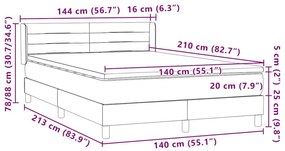 Κρεβάτι Boxspring με Στρώμα Σκούρο Πράσινο 140x210εκ. Βελούδινο - Πράσινο