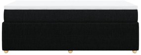 vidaXL Κρεβάτι Boxspring με Στρώμα Μαύρο 80 x 200 εκ. Υφασμάτινο