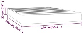 Στρώμα με Pocket Springs Ανοιχτό Γκρι 140x190x20 εκ. Βελούδινο - Γκρι