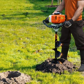 VEVOR Gas Post Hole Digger 63CC 2400W με τρυπάνια 20,3 cm &amp; 1 ράβδο επέκτασης