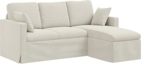 vidaXL Καναπές Κρεμ 178 x 134 x 80 εκ Βελούδο
