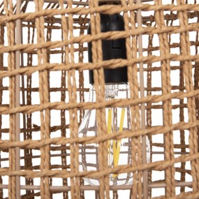 Φωτιστικό Οροφής C4345 Κυλινδρικό Paper Rope Μπέζ με 2 Λάμπες Φ30,5x132Υεκ. 30.5x30.5x180 εκ.