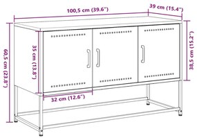 Έπιπλο Τηλεόρασης Μαύρο 100,5x39x60,5 εκ. Ατσάλινο - Μαύρο