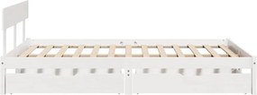 vidaXL Σκελετός Κρεβ. Χωρίς Στρώμα Λευκό 120x190 εκ Μασίφ Πεύκο