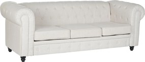 Καναπές DKD Home Decor Λευκό Καφέ Κρεμ Ξύλο 209 x 84 x 76 cm