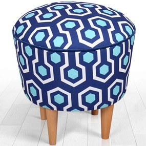 Σκαμπό Sky 209FLF1274 42x42cm Blue-White