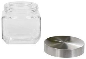 vidaXL Βάζα Αποθήκευσης 6 τεμ. 800 ml με Ασημί Καπάκι