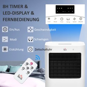 Air Cooler 3 Modes Λειτουργία χρονοδιακόπτη Rollable Plastic White