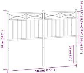 vidaXL Κεφαλάρι Μαύρο 140 εκ. Μεταλλικό