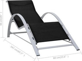 vidaXL Ξαπλώστρα Μαύρη από Textilene και Αλουμίνιο
