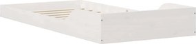 vidaXL Σκελετός Κρεβατιού Λευκό 90 x 210 cm Στερεά ξυλεία πεύκου