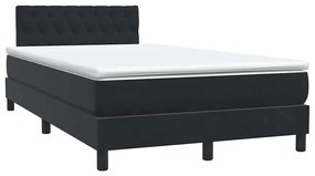 Box Spring Κρεβάτι με στρώμα Μαύρο 120x220 cm Βελούδινο - Μαύρο