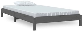 vidaXL Κρεβάτι Στοιβαζόμενο Γκρι 75x190 εκ. από Μασίφ Ξύλο Πεύκου