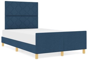 vidaXL Κρεβάτι  Μπλε 120x200 εκ. Υφάσματα