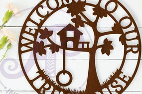 Intra απο ξύλο plywood 3mm-4mm πάχος – Καλώς ήλθατε στο Our Treehouse Wall Art Sign, Δίασταση 40x30 cm INTRAFABR-112346885