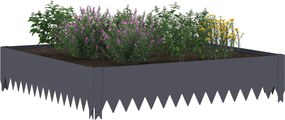 vidaXL Περίγραμμα γκαζόν 4 τμχ. 100 x 100 x 20 cm Ατσάλι Ανθρακί