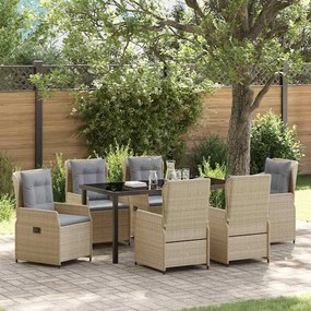 vidaXL Σέτ φαγητού για κήπο 7 pcs Μπέζ και Ανοιχτό Γκρι