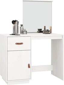 vidaXL Μπουντουάρ Λευκό 95x50x134 εκ. Μασίφ Ξύλο Πεύκου