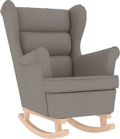 vidaXL Πολυθρόνα Κουνιστή Taupe Υφασμάτινη με Υποπόδιο