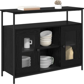 vidaXL Πλαϊνό γραφείο Μαύρη Οξυά 100 x 35 x 80 εκ. Επεξεργασμένο Ξύλο