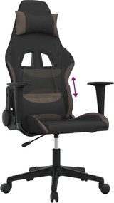 vidaXL Καρέκλα Gaming Μαύρη και Taupe Υφασμάτινη