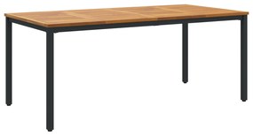 vidaXL τραπέζι κήπου  180x90x75 εκ. από συμπαγές ξύλο ακακίας και μέταλλο