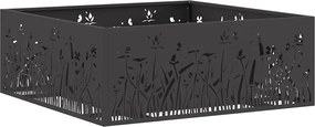 vidaXL Φωτιά Μαύρο 80 x 80 x 30 cm Ατσάλι