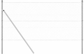 vidaXL Εξάγωνο Πλέγμα Φράχτη με 7 Στηρίγματα 1,2x25 μ Ατσάλι Ασημί