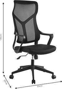 Καρέκλα γραφείου διευθυντή Flexibility mend ύφασμα mesh γκρι 53x50x130 εκ.