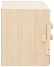 vidaXL Φωλιά για Κότες με 2 Θέσεις 63x40x45 εκ. από Μασίφ Ξύλο Πεύκου