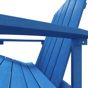 Καρέκλα Κήπου Adirondack με Υποπόδιο Γαλάζιο από HDPE - Μπλε